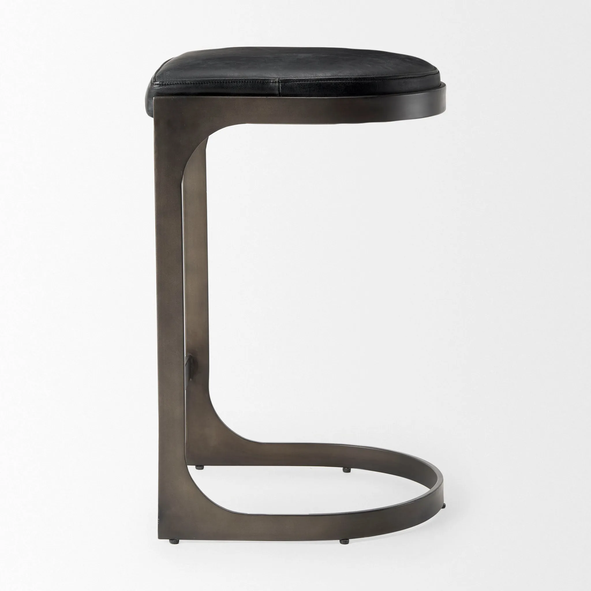 Tyler Counter Stool in Black Leather