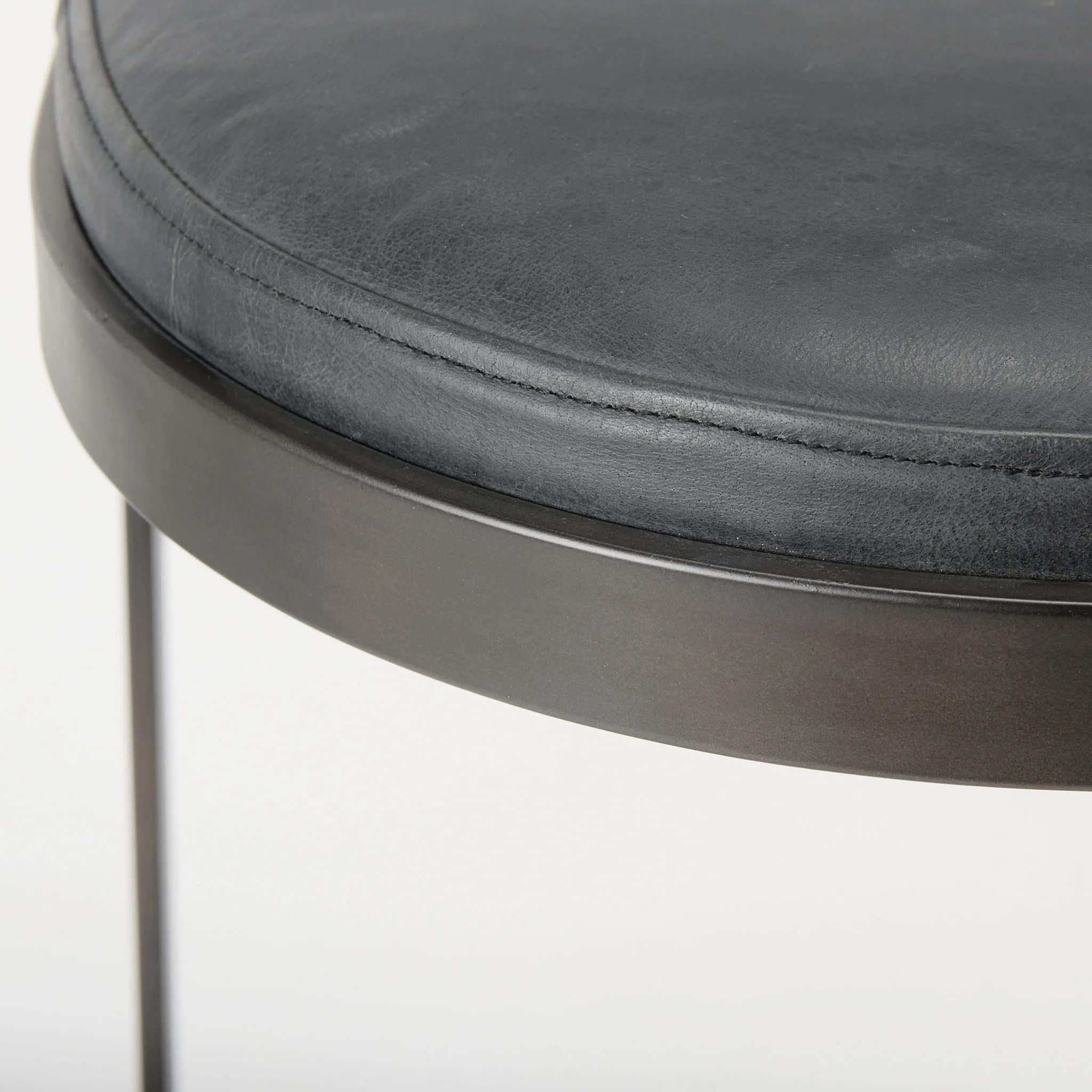 Tyler Counter Stool in Black Leather