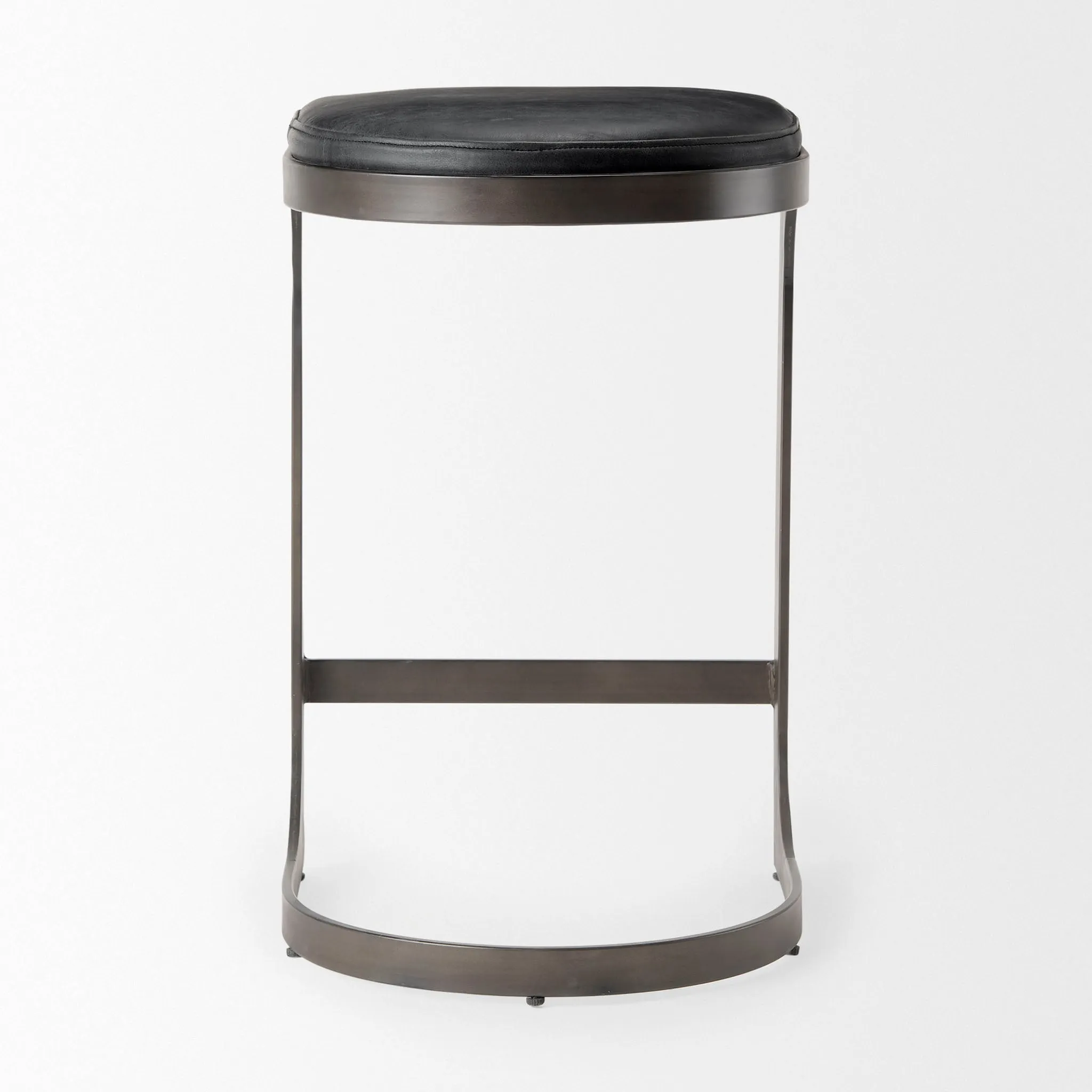 Tyler Counter Stool in Black Leather