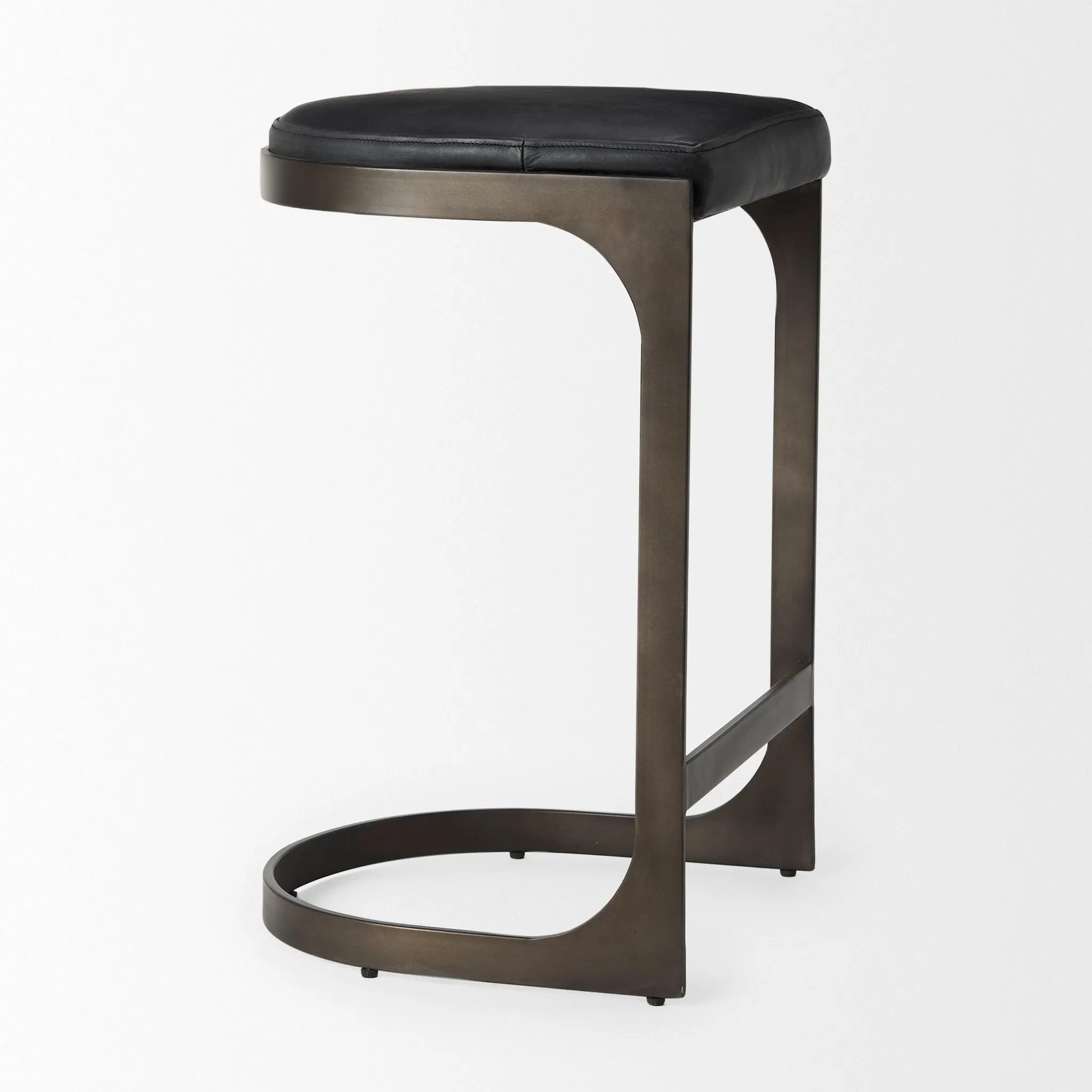 Tyler Counter Stool in Black Leather