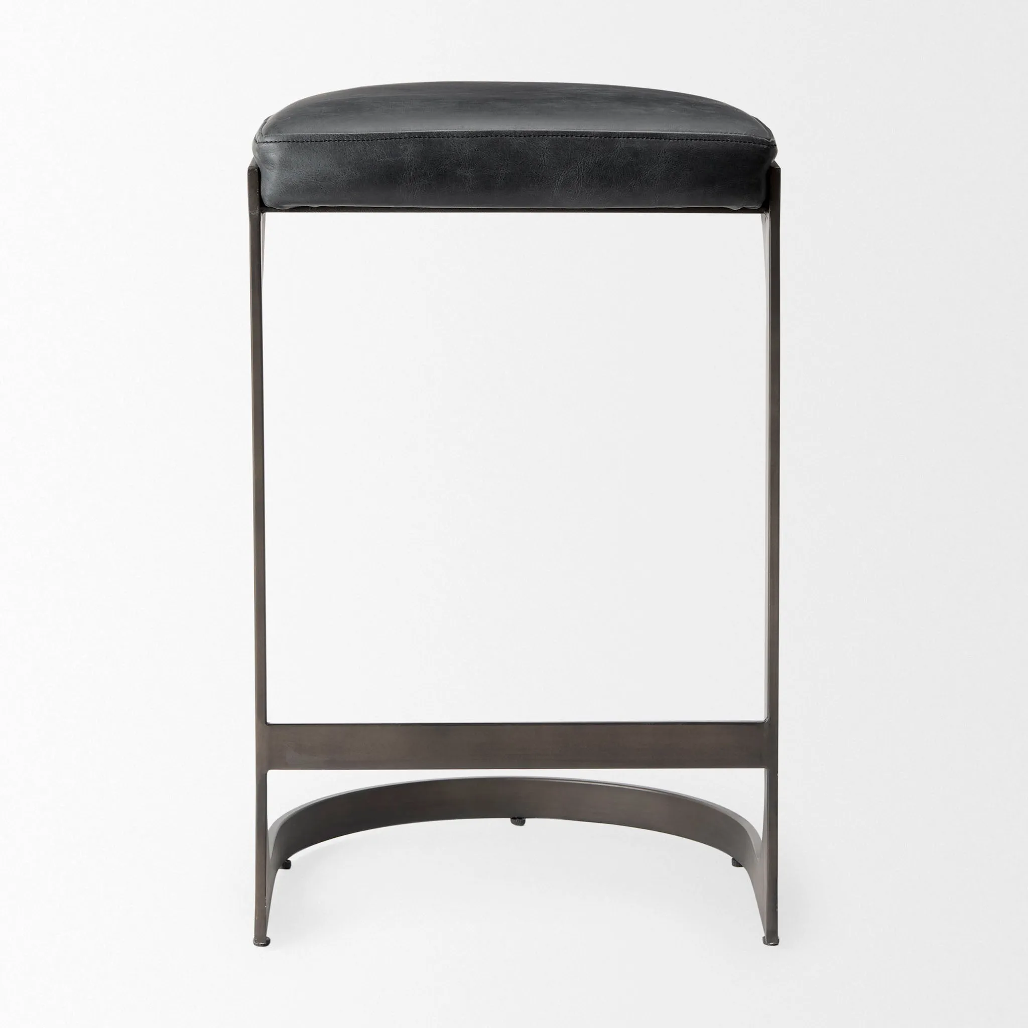 Tyler Counter Stool in Black Leather