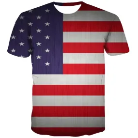 USA T-shirt Men Flag Tshirt Printed Statue T-shirts Graphic Country Tshirts Cool