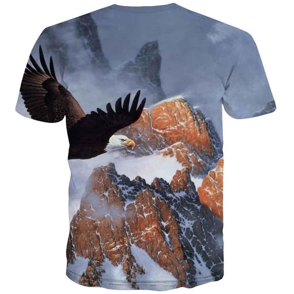 USA T shirts Men Animal Tshirt Anime Raptor T-shirts 3d Fly Tshirts Novelty Eagle Tshirts Casual