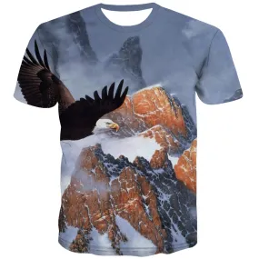 USA T shirts Men Animal Tshirt Anime Raptor T-shirts 3d Fly Tshirts Novelty Eagle Tshirts Casual