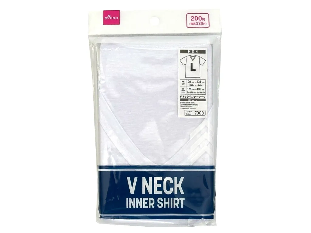 V Neck Inner Shirt L Short Sleeve White