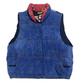 Vintage Phenix Denim Printed Puffer Vest