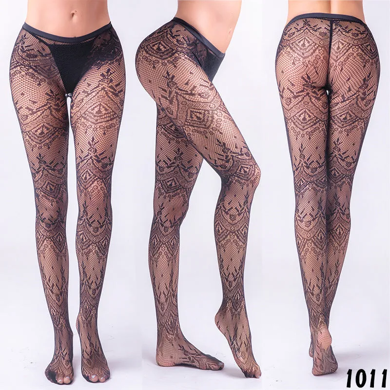 Vintage Rose Jacquard Pantyhose