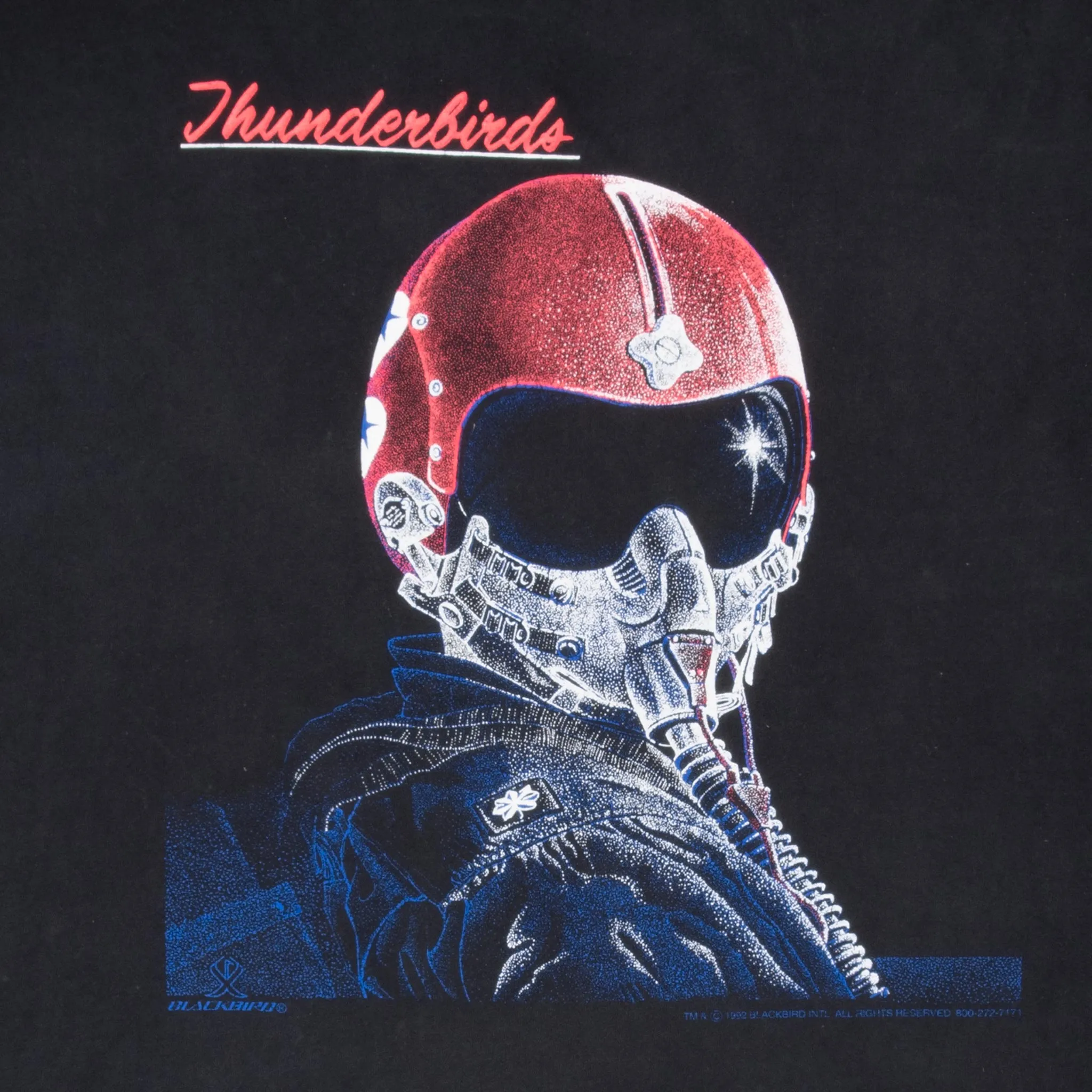 VINTAGE THUNDERBIRDS BLACKBIRD 1992 MILITARY TEE SHIRT 2XL MADE IN USA