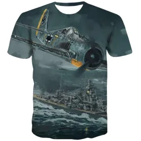 War T shirts Men Ocean Tshirts Casual Helicopter Tshirts Novelty Military Tshirt Anime Metal T-shirts Graphic