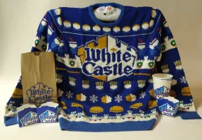 White Castle Restaurant Ugly Christmas Holiday Sweater- What you Crave!