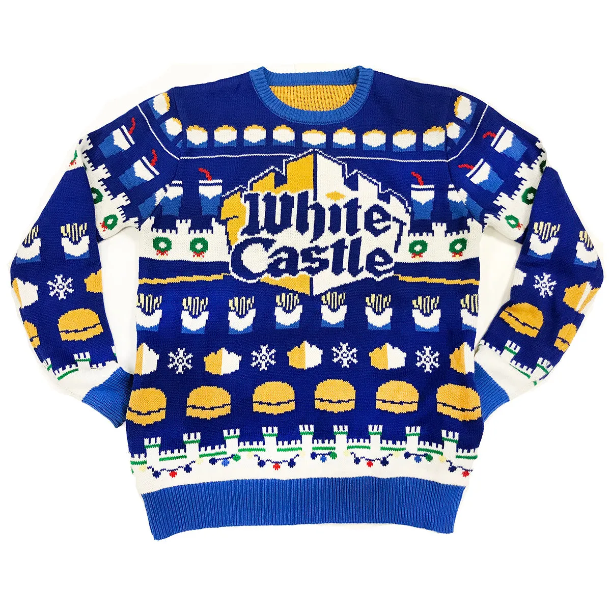 White Castle Restaurant Ugly Christmas Holiday Sweater- What you Crave!