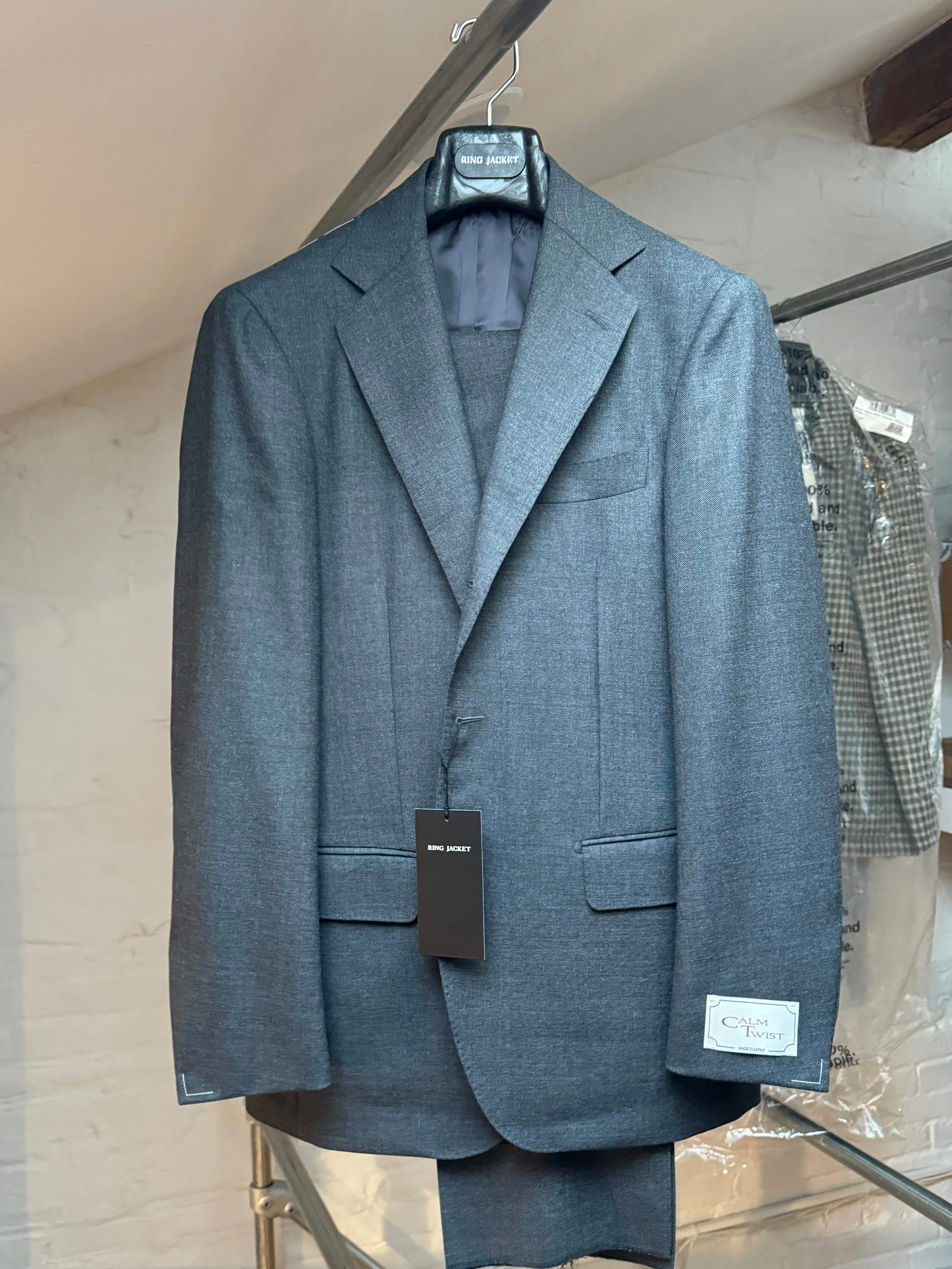 Wool Single Breasted Suit - Charcoal