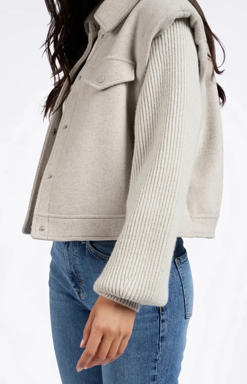 YAYA  DOVE GREY WOOL MIX JACKET