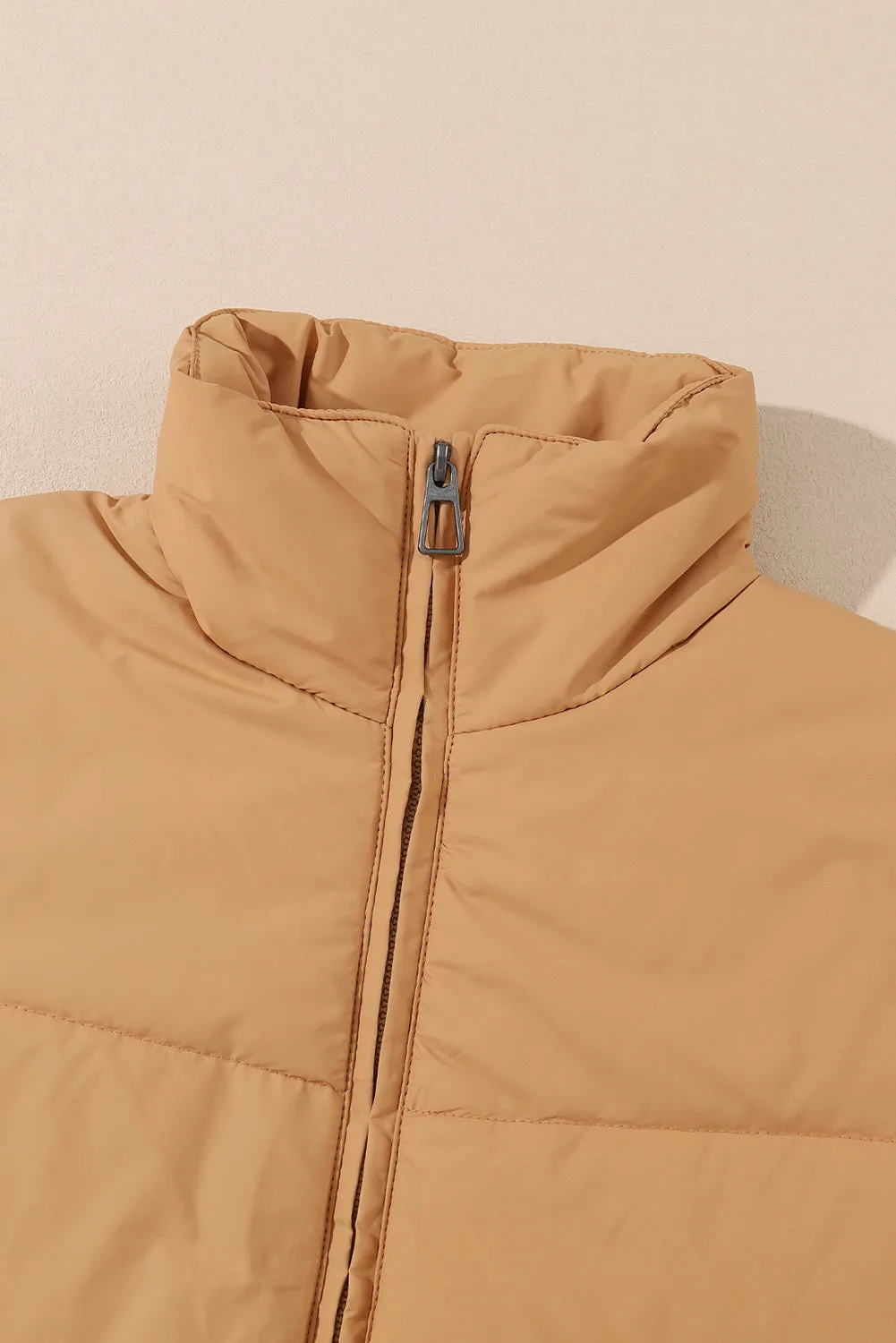 Zip Up Pocketed Puffer Jacket